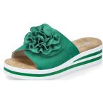 Dámské Letní pantofle Rieker v zelené barvě v moderním stylu z látky ve velikosti 43 na zip ve slevě 
