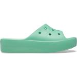 Dámské Pantofle na platformě Crocs Classic ve světle zelené barvě 