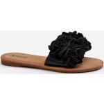 Dámské Pantofle na podpatku kesi v černé barvě s květinovým vzorem z polyuretanu ve velikosti 36 veganské ve slevě 