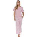 Dámské Pyžama krátké kalhoty v růžové barvě z bavlny ve velikosti XXL s krátkým rukávem plus size 