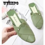 Dámské Sandály na podpatku v zelené barvě v ležérním stylu z polyvinylchloridu s výškou podpatku do 3 cm prodyšné na léto 
