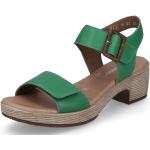 Dámské Kožené sandály Rieker Remonte v zelené barvě z kůže ve velikosti 45 ve slevě na léto 