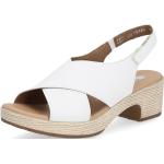 Dámské Kožené sandály Rieker Remonte v bílé barvě v elegantním stylu z kůže ve velikosti 45 ve slevě na léto 