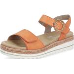Dámské Kožené sandály Rieker Remonte v oranžové barvě v moderním stylu z kůže ve velikosti 45 ve slevě na léto 