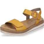 Dámské Kožené sandály Rieker Remonte v žluté barvě z kůže ve velikosti 38 ve slevě na léto 