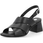 Dámské Kožené sandály Rieker Remonte v černé barvě z hladké kůže ve velikosti 45 s přezkou ve slevě na léto 