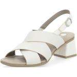 Dámské Kožené sandály Rieker Remonte v bílé barvě z hladké kůže ve velikosti 45 s přezkou ve slevě na léto 