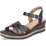 Dámské Kožené sandály Rieker Remonte z kůže ve velikosti 45 s přezkou - Black Friday slevy na léto 