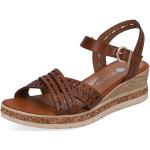 Dámské Kožené sandály Rieker Remonte v hnědé barvě z kůže ve velikosti 45 s přezkou ve slevě na léto 