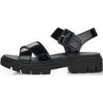 Dámské Kožené sandály Rieker Remonte v černé barvě z kůže ve velikosti 45 ve slevě na léto 