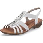Dámské Kožené sandály Rieker Remonte v bílé barvě v elegantním stylu z kůže ve velikosti 45 ve slevě na léto 
