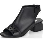 Dámské Sandály na podpatku Rieker Remonte v černé barvě z kůže ve velikosti 45 ve slevě na léto 