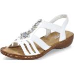 Dámské Páskové sandály Rieker v bílé barvě ve velikosti 42 s kamínky ve slevě na léto 