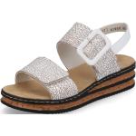 Dámské Kožené sandály Rieker v bílé barvě v elegantním stylu z kůže ve velikosti 42 ve slevě na léto 