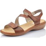 Dámské Kožené sandály Rieker v hnědé barvě z kůže ve velikosti 42 ve slevě na léto 