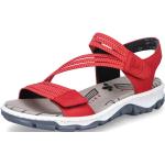 Dámské Páskové sandály Rieker v červené barvě ve velikosti 42 ve slevě na léto 