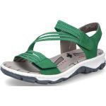 Dámské Páskové sandály Rieker v zelené barvě z gumy ve velikosti 42 ve slevě na léto 