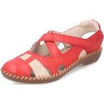 Dámské Kožené sandály Rieker v červené barvě z kůže ve velikosti 42 ve slevě na léto 