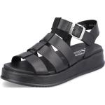 Dámské Kožené sandály Rieker v černé barvě v moderním stylu z hladké kůže ve velikosti 43 ve slevě na léto 