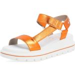 Dámské Kožené sandály Rieker v oranžové barvě v moderním stylu z kůže ve velikosti 43 ve slevě na léto 