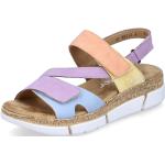 Dámské Páskové sandály Rieker ve fialové barvě v elegantním stylu z látky ve velikosti 43 ve slevě na léto 