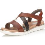 Dámské Kožené sandály Rieker v hnědé barvě z kůže ve velikosti 42 ve slevě na léto 