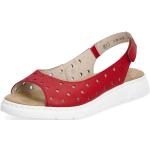 Dámské Kožené sandály Rieker v červené barvě v elegantním stylu z kůže ve velikosti 43 ve slevě na léto 