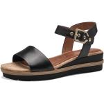 Dámské Kožené sandály Tamaris v černé barvě v elegantním stylu z kůže ve velikosti 40 ve slevě na léto 