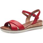 Dámské Páskové sandály Tamaris v červené barvě ve velikosti 37 ve slevě na léto 