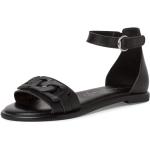 Dámské Kožené sandály Tamaris v černé barvě z kůže ve velikosti 42 ve slevě na léto 