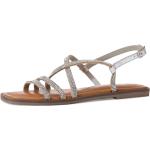 Dámské Páskové sandály Tamaris ve stříbrné barvě v elegantním stylu ve velikosti 36 s kamínky na léto 