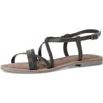 Dámské Kožené sandály Tamaris v černé barvě z kůže ve velikosti 36 ve slevě na léto 