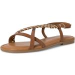 Dámské Kožené sandály Tamaris v hnědé barvě z kůže ve velikosti 38 ve slevě na léto 