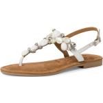 Dámské Kožené sandály Tamaris v bílé barvě ve velikosti 40 s kamínky ve slevě na léto 