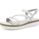 Dámské Kožené sandály Tamaris v bílé barvě v elegantním stylu z kůže ve velikosti 40 ve slevě na léto 