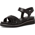 Dámské Kožené sandály Tamaris v černé barvě v elegantním stylu z kůže ve velikosti 41 ve slevě na léto 