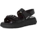 Dámské Kožené sandály Tamaris v černé barvě z kůže ve velikosti 42 ve slevě na léto 