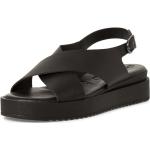 Dámské Kožené sandály Tamaris v černé barvě v kancelářském stylu z kůže ve velikosti 42 ve slevě na léto 