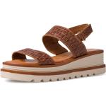 Dámské Kožené sandály Rieker v hnědé barvě z kůže ve velikosti 39 ve slevě na léto 
