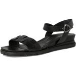Dámské Kožené sandály Tamaris v černé barvě z kůže ve velikosti 36 ve slevě na léto 