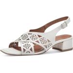 Dámské Sandály na podpatku Tamaris v bílé barvě v elegantním stylu z kůže ve velikosti 38 ve slevě na léto 