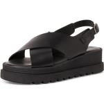 Dámské Kožené sandály Tamaris v černé barvě v kancelářském stylu z kůže ve velikosti 40 ve slevě na léto 