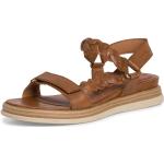Dámské Kožené sandály Tamaris v hnědé barvě z kůže ve velikosti 36 ve slevě na léto 