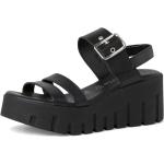 Dámské Kožené sandály Tamaris v černé barvě z kůže ve velikosti 40 ve slevě na léto 