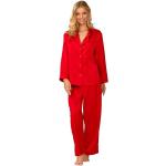 Dámská  Pyžama DKaren v červené barvě v moderním stylu z polyesteru ve velikosti XXL s dlouhým rukávem plus size 