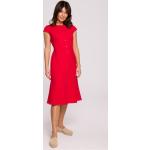 Dámské Letní šaty Bewear v červené barvě z bavlny ve velikosti S ve slevě 