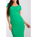 Dámské Denní šaty FashionHunters v zelené barvě z bavlny ve velikosti L ve slevě 