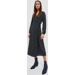 Dámské Denní šaty Moodo v šedé barvě v ležérním stylu z viskózy ve velikosti XXL pod kolena s výstřihem do V ve slevě plus size 