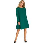 Dámské Mini šaty Stylove v zelené barvě z viskózy ve velikosti XXL s dlouhým rukávem ve slevě plus size 