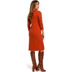 Dámské Šaty ke kolenům Stylove v červené barvě z bavlny ve velikosti M s dlouhým rukávem po kolena ve slevě 